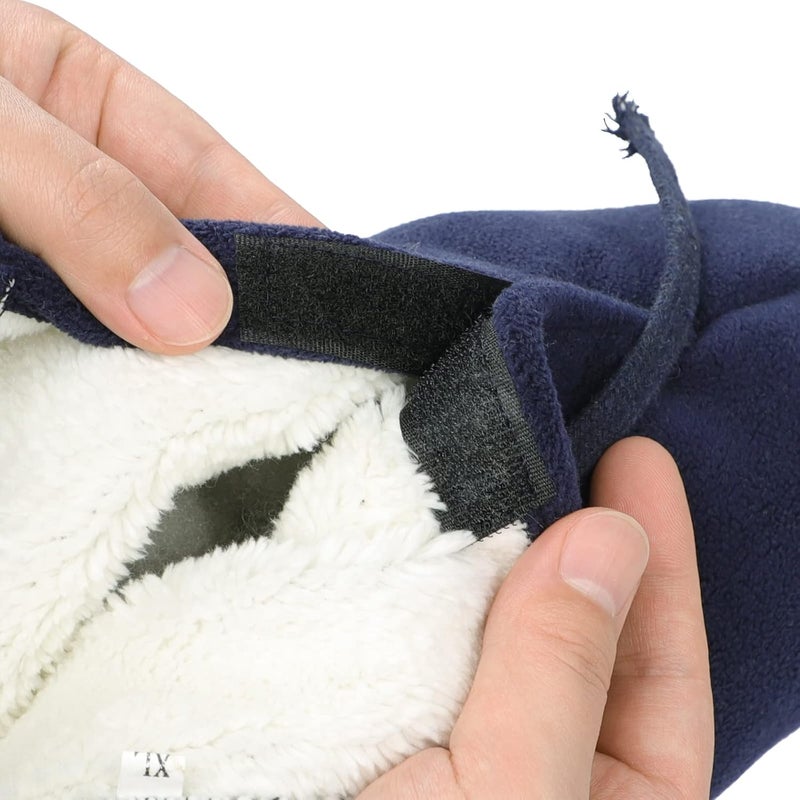 BXT Winter Warm Cast Sock, Thick Fleece Foot Cast Cover - Below the Knee Cast Toe Boot Cover, Protective and Washable Cast Sleeve Wrap, Foot Warmer, Adjustable Drawstring, Navy Blue - Image 3